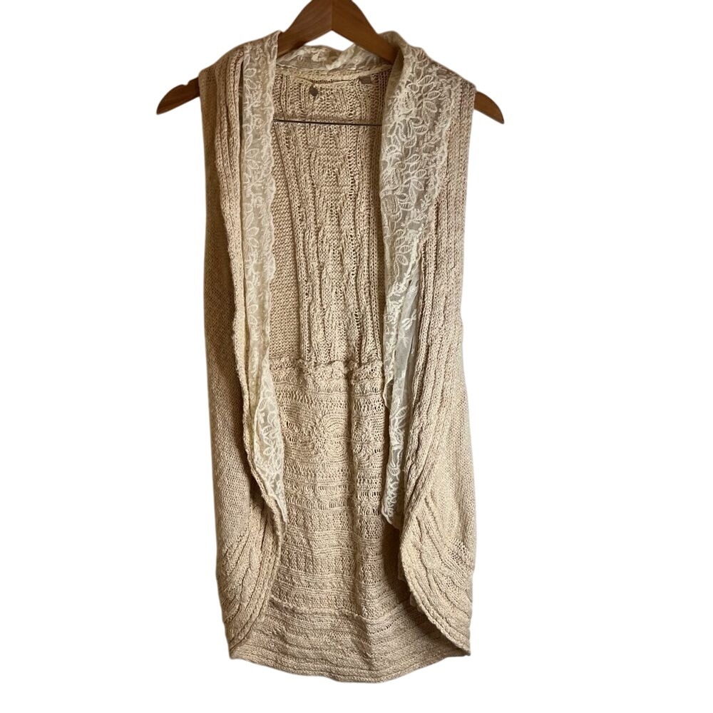 Anthropologie Knitted‎ and Knotted Sleeves Knitted Long Line Cardigan Size XS/SM